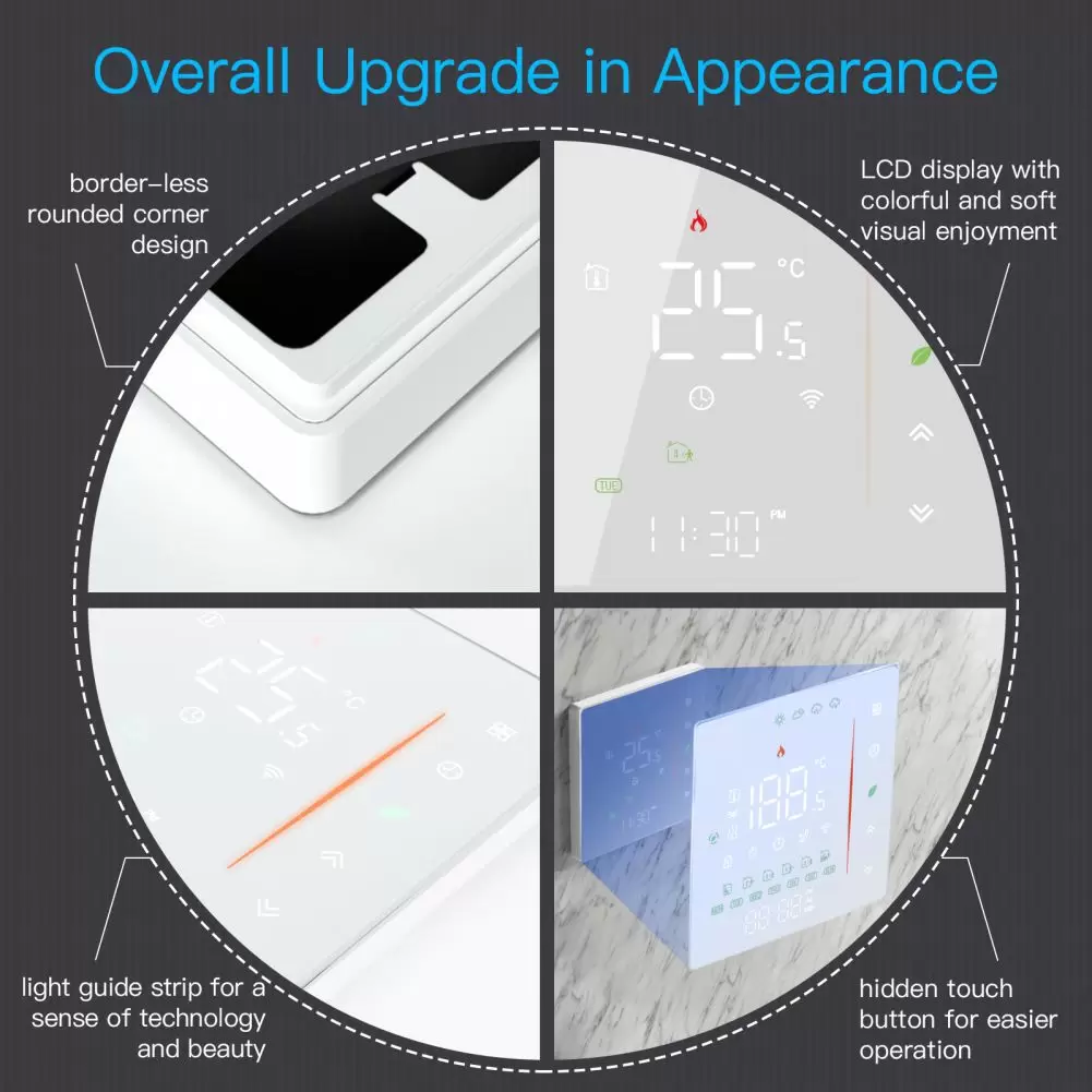 Tuya Smart Home WiFi/Zigbee Floor Heating Thermostat Switch – App Programmable Indoor Floor Heating Temperature Controller - Image 2