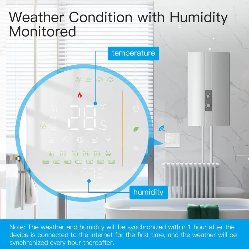 Tuya Smart Home WiFi/Zigbee Floor Heating Thermostat Switch – App Programmable Indoor Floor Heating Temperature Controller - Image 3
