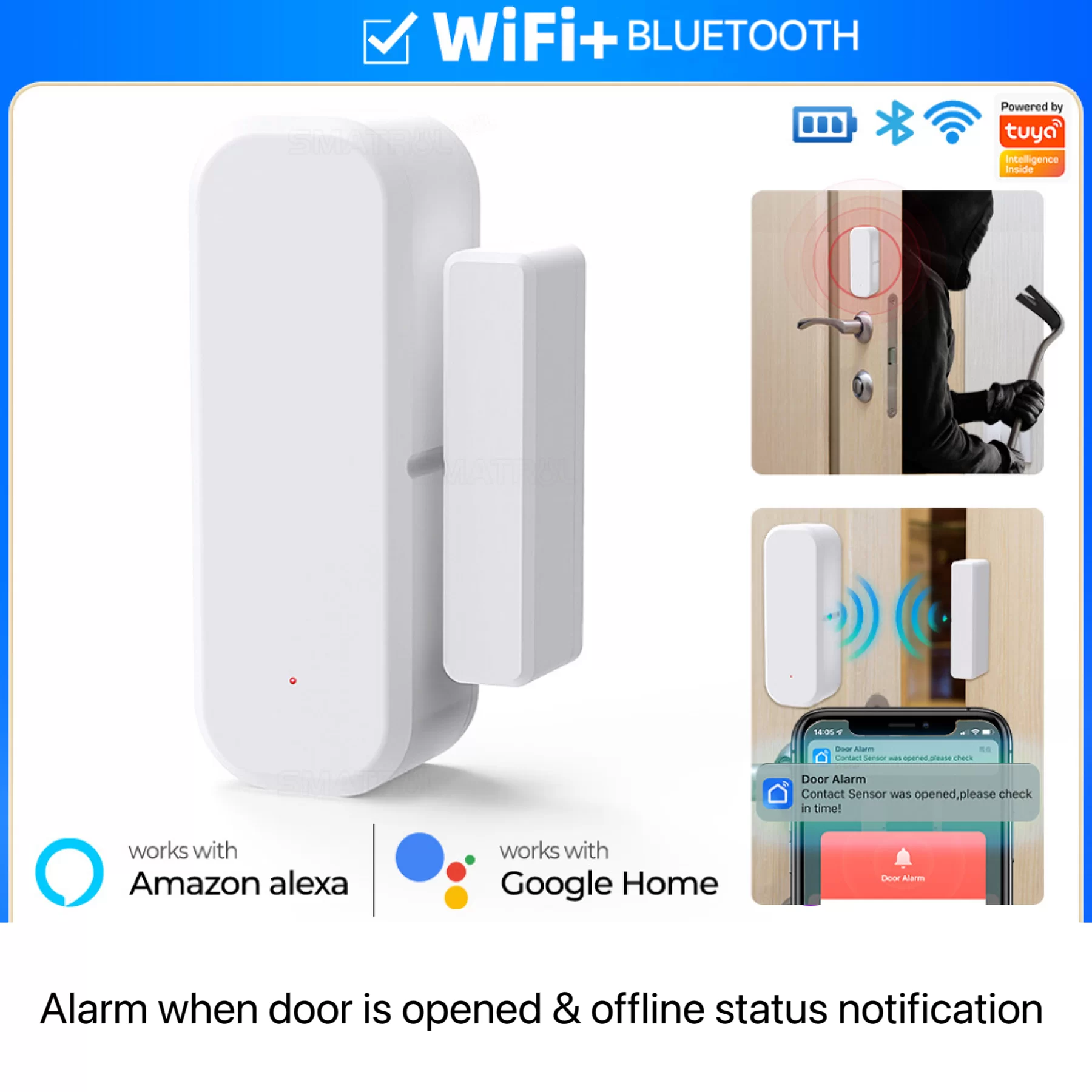 Smart Zigbee/Wi-Fi Door and Window Sensor – Tuya App Remote Control, Timed Alerts, Wireless Magnetic Security Alarm - Image 2