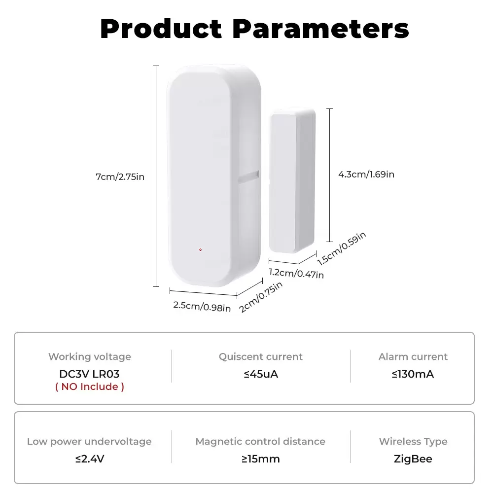 Smart Zigbee/Wi-Fi Door and Window Sensor – Tuya App Remote Control, Timed Alerts, Wireless Magnetic Security Alarm - Image 4