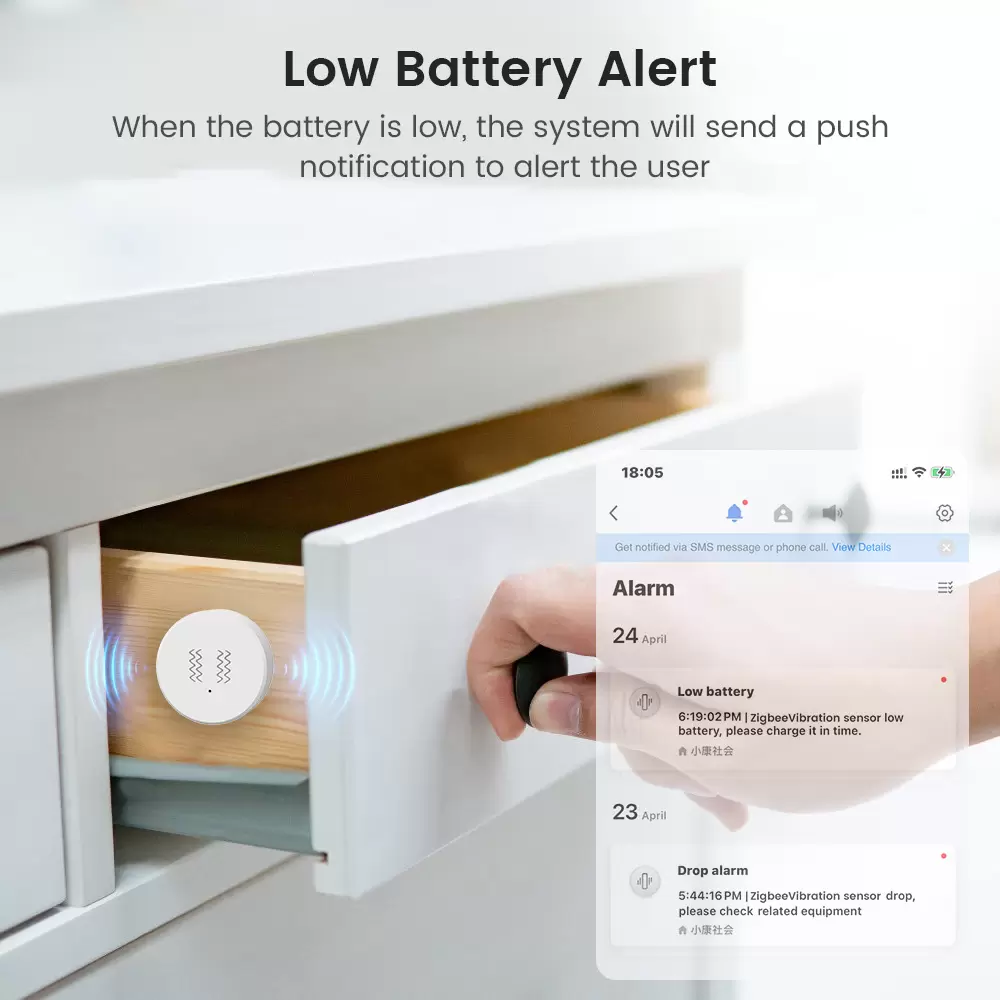 Zigbee Vibration & Tilt Sensor – Tuya Smart, Remote App Control, Easy Installation - Image 4