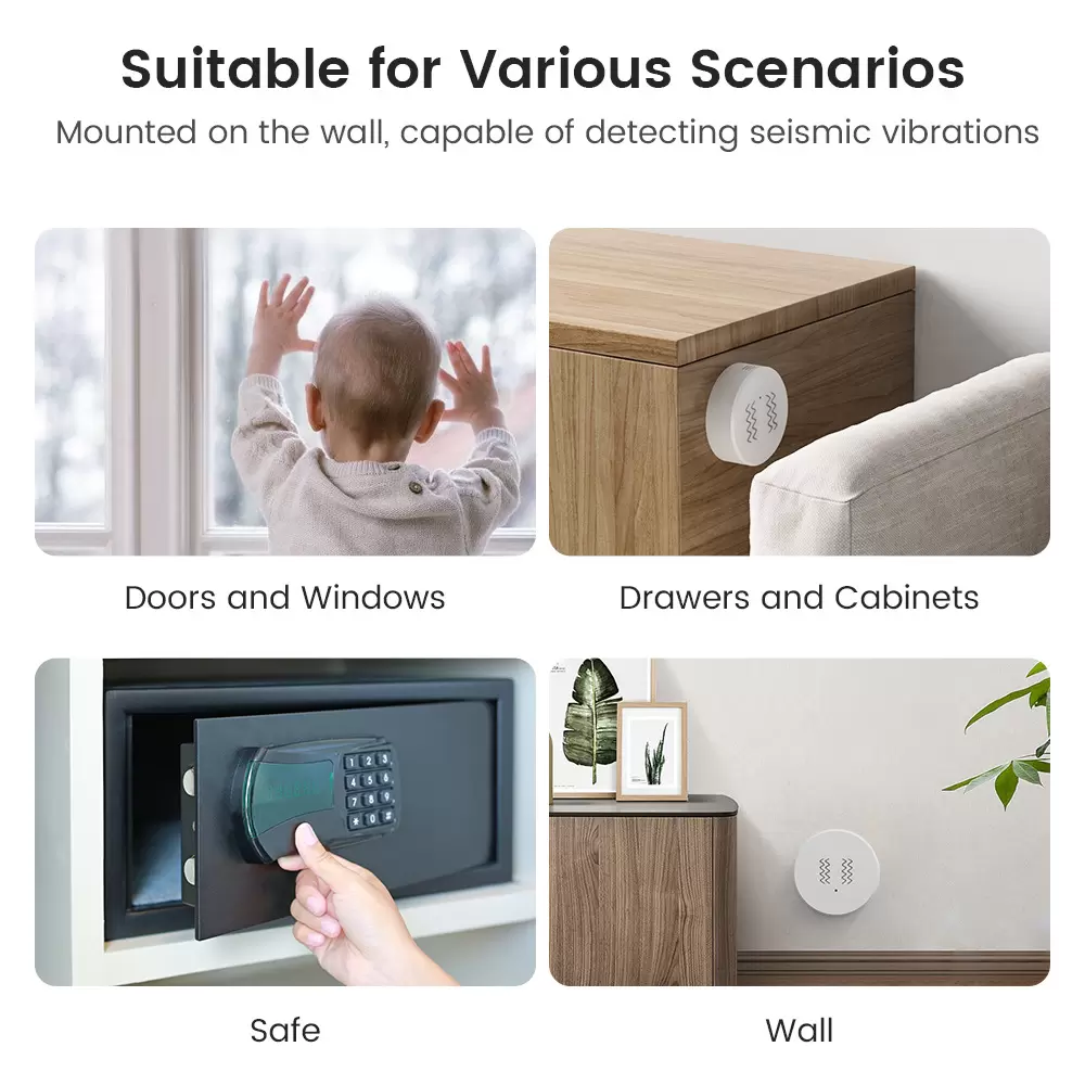 Zigbee Vibration & Tilt Sensor – Tuya Smart, Remote App Control, Easy Installation - Image 5